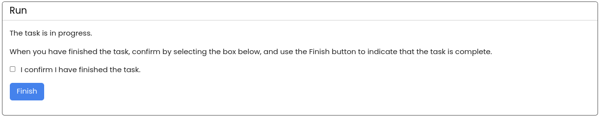 Finish task