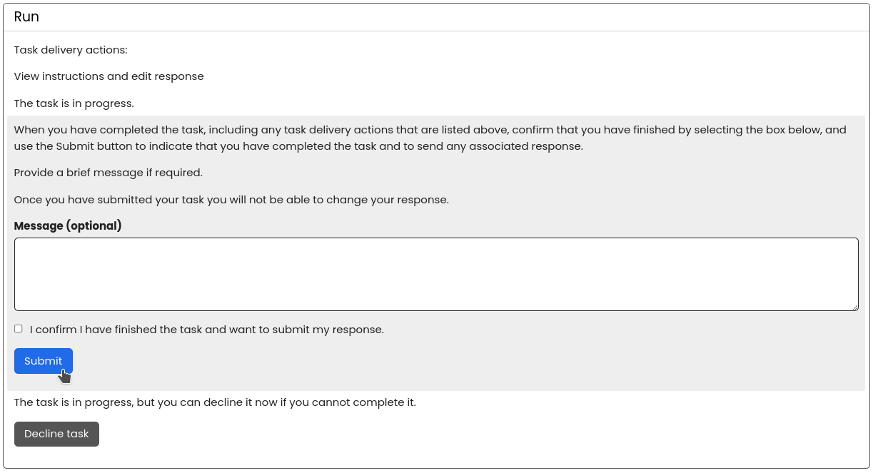 Submit task