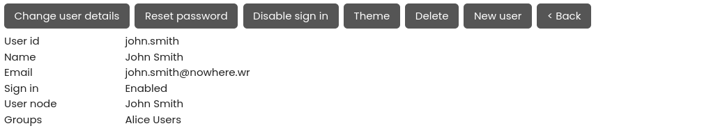 User details
